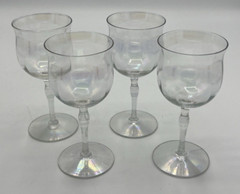 Iridescent Clear Cordial Glass Goblet 4 3/4″ Tall Lot of 4