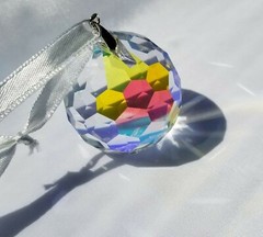 High quality crystal ball prism AB 30mm DIY with silver bali