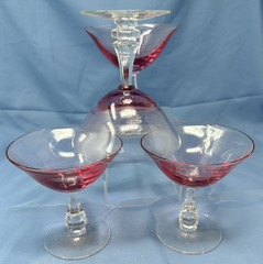 Tiffin WISTARIA Tall Sherbet Champagne Stems 17477 Set of 4