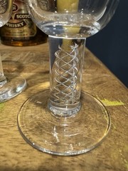 Steuben Set Of 2 ‘Air Twist’ Cordial Glasses-3 7/8″ George Thompson MCM VINTAGE