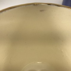Holland Mold Blue Ceramic Cups Gold Trim and Polka Dots (6) 3.25″ H Hobby Piece