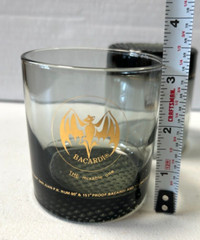 3 Smokey Black Bacardi Rum on the Rocks Old Fashion Tumbler Glasses Barware