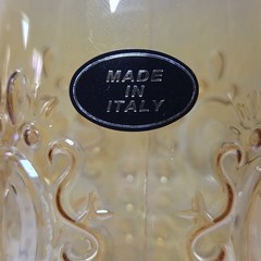New Dynasty Bellini Amber Glass Tumblers Set of 2 Made in Italy 4.5in