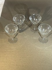 4 Stemmed Sherry/Cordial Glasses (possibly crystal?) SEE NOTE (1164)
