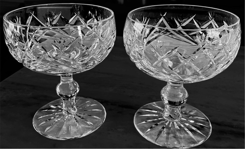 Waterford Donegal Crystal Champagne Or Sherbet Glasses Set of 2 Excellent