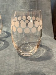 6 Stunning Mikasa Crystal Wine Glasses “ Cheers” Each Etched A Diff. Design