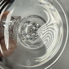 3 Italian Vintage Capri Crystal Champagne Flutes Optic Diamond Cut Faceted Stem