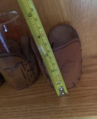 Libbey Bamco Western Highball Glasses 5″ Tooled Leather Sleeves Bull Horse