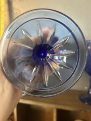 2 George Washington Fostoria Avon Bicentennial Wine Goblets Cobalt Blue