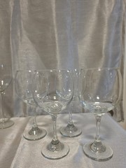Vintage Set of 7 Yugoslavian Rogaska Mouth Blown Crystal Glasses – 2 Sizes