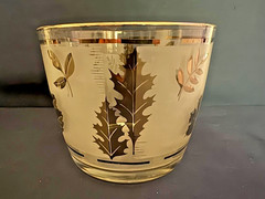 Libbey Glass Company Silver Leaf Bar Set of (8) Including Ice Bucket