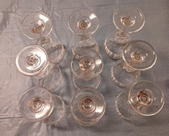 Set of 9 Vintage Libbey Arby’s Frosted White Pines Wine Goblets 7″ 9 oz.
