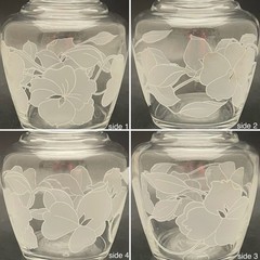 Crystal 2pc Morning Glory Pansy Bedside Tumble-Up Carafe/Decanter 7.25″t 16oz