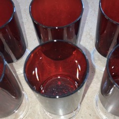 Vintage Cavalier Ruby Red Wine Glasses Cristal D Arques Durand 4.5” Set 6 France