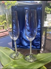 swarovski crystal champagne flutes vintage