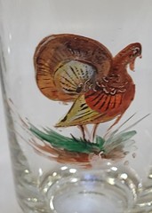 Vintage Game Bird 10 GameBird Highball Glasses 3D Gold Rims Hunting Lodge Decor