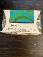 Set of 4 Vintage Libbey Country Mill / Covered Bridge 9.5 oz Glass NEW