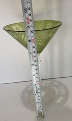 Michael Weems TROPIC Green Martini Glass 8.75” Frosted Palm Leaves Discontinued