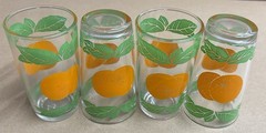 Vintage Hazel Atlas Orange Juice Glasses Set Of Four