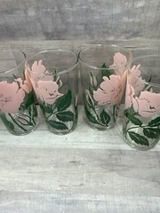 Libbey Pink Iris Glasses Set Of 18, 12 oz, 8 oz., 5 oz., & 4 oz