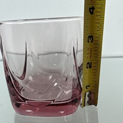 Set Of 2 Vintage Libbey Old Fashioned Imperial Plum PINK Lowball Tumbler Glasses