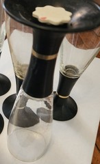 5 Vintage David Douglas Light-Up Champagne Flutes Glass & Plastic 9.25″ Tall