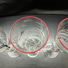 Set Of 3 Vintage Libbey Pilsner Glasses Farm Country Winter Snow Scene