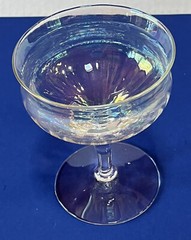 Set of 4 West Virginia Glass #40 Iridescent Luster Low Sherbet Champagne Stem