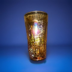 Vintage Indiana Glass Harvest Grape Marigold Amber Carnival Tumbler 6″