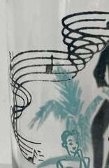 Vtg Set 4 Federal Glass Tumblers Dance Theme: Conga Samba Charleston Minuet