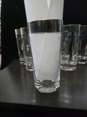 Queens Lusterware Glasses Monogram Letter «B» Set Of 7