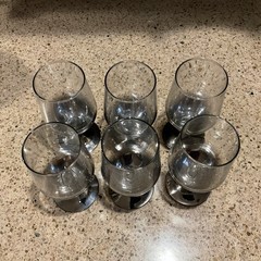 Arcoroc Vintage Gray Smoked Stemware Glasses Set Of 6 France Gradient Black
