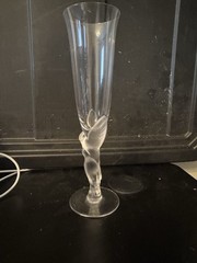 1 Vintage Franklin Mint Snow Dove Crystal Champagne Glass from House of Faberge