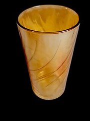Vintage Peach Luster Water Glasses~ Tumblers~Swirl Design~Iridescent~ Highball