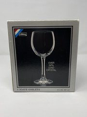 Vtg La Piana Crystalleria Artistica Crystal Wine Glass 24% PbO 11oz Set Of 4 IOB