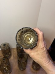 (7) beautiful Libbey Butterfly Tawny Garden Party 6” Tumbler Butterflies glasses