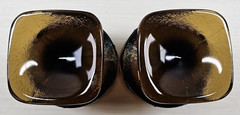 (2) Noritake Spotlight Walnut Brown Champagne Sherbet Set Vintage Stemware Retro