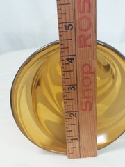 Vintage Amber White Swirl Art Glass Goblet Hand Blown Murano Style Wine Water