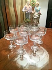 VTG Belfast Bohemia Leaded Crystal w/Cut Vertical & Horizontal Design Glassware
