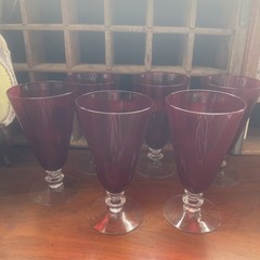 Ruby Morgantown Radiant Ruby 10 oz. Water Goblet 6¼» x 3 3/8″ set of 6