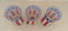 Set of 3 Libbey American Flag Stars Stripes Tumbler Glasses Red White Blue USA