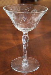 Vintage Etched Glass Cocktail Glass