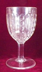 Paneled Thumbprint Goblet Clear Glass Unknown Maker EAPG 1860s Antique #43 As Is