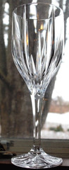 ‘STARLIGHT’ LENOX CRYSTAL Hand Blown Clear Water Goblet Vertical Cuts 9″ Exc