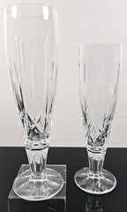 2) Gorham Crystal Lady Anne Pilsner Glass Set Elegant Clear Cut Stemware Bar Lot
