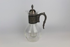 Metro Bottle Co Glass Claret WIne Carafe/Pitcher and Ice Tube Insert Silverplate