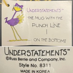 Russ Berrie Understatements 8311 Certified Sex Instructor Mug c1980s Korea 12oz