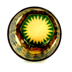 Whiskey Glasses Tumbler Hand Cut Crystal Colored Glass Edo Kiriko 9oz Green