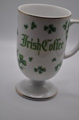 Vintage Lefton Irish Coffee Mug White with Gold Trim Made in Japan