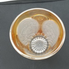 Imperial Marigold Carnival Glass Frosted Windmill Water Tumbler 1970’s Vintage